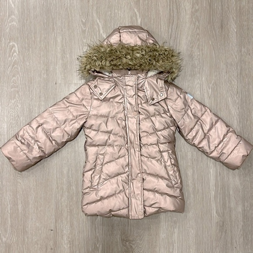 Abercrombie and Fitch Kids Girls Rose Gold Metallic Winter Jacket/ Coat Size 5/6